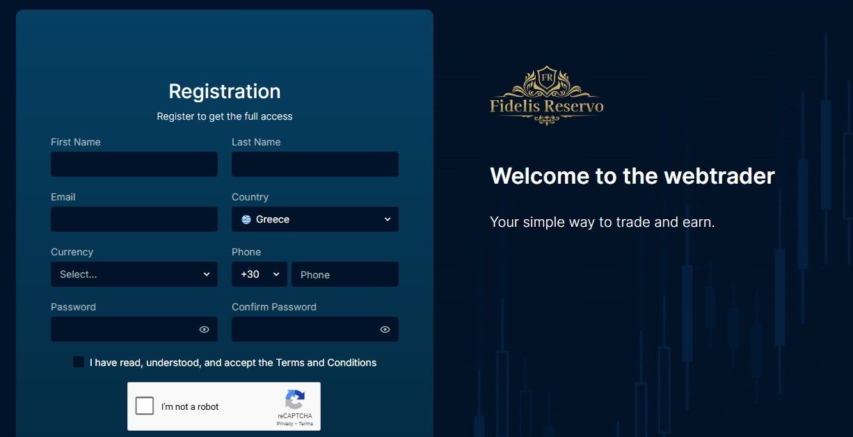 Fidelis Reservo Registration Page Fidelis Reservo Registration Page